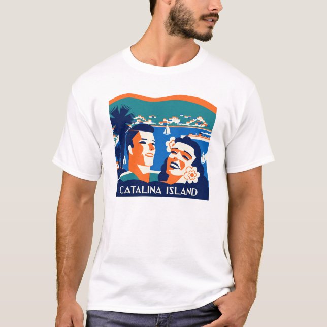 T-tröja för vintageSanta Catalina ö Tröja (Framsida)