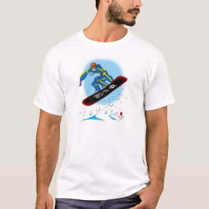 T-tröja för vitdrakesnowboarderen förändrar si tee shirt