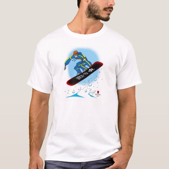 T-tröja för vitdrakesnowboarderen förändrar sig tee shirt (Framsida)