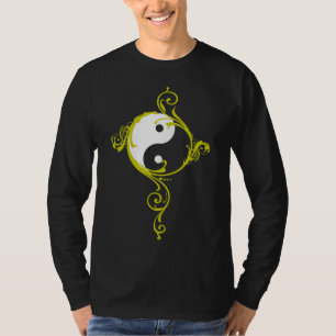T-tröja för Yin Yang designsvart T Shirt