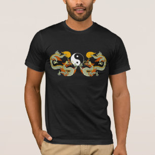 T-tröja för Yin Yang drakesvart Tröja