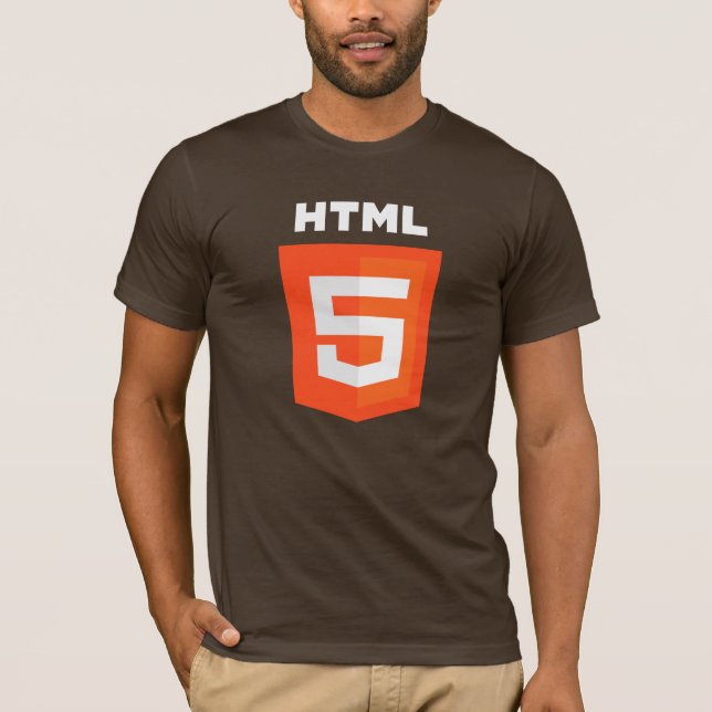 T-tröja HTML5 (brunt) T Shirt (Framsida)