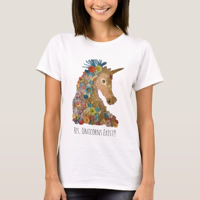 T-tröja - ja finns Unicorns!! T Shirt (Framsida)