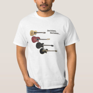T-tröja med 4 gitarrer & beslut, beslut… t shirt
