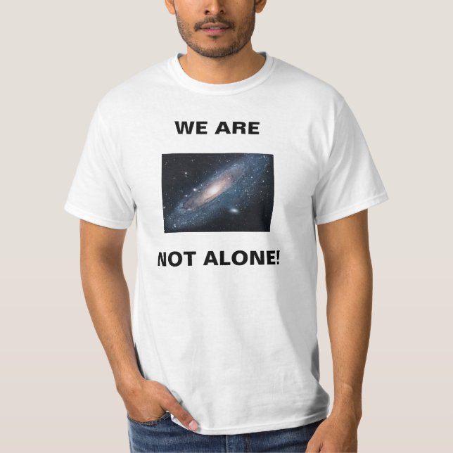 T-tröja med bildvisninggalaxen med ord tee shirt (Framsida)