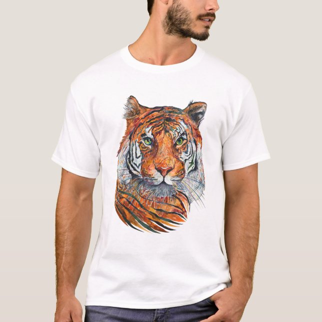 T-tröja med den för manar trycktigern t shirt (Framsida)