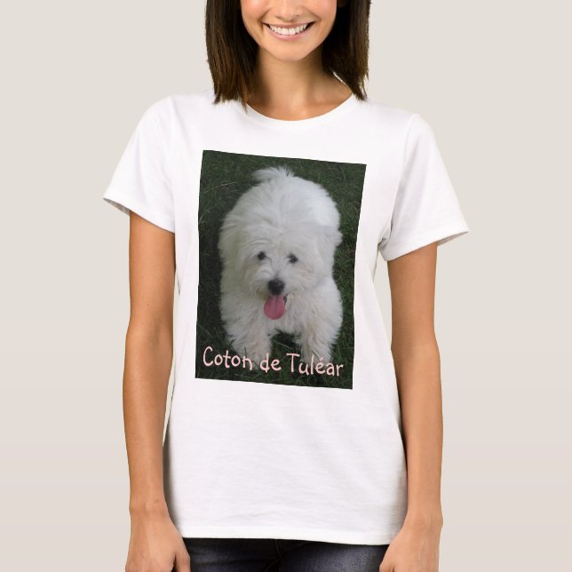 T-tröja med hundfotoet, bomull de Tulear T-shirt (Framsida)