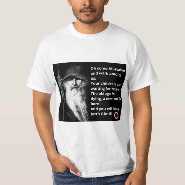 T-tröja med Odin avbildar & text, mer skallig Tee (Framsida)