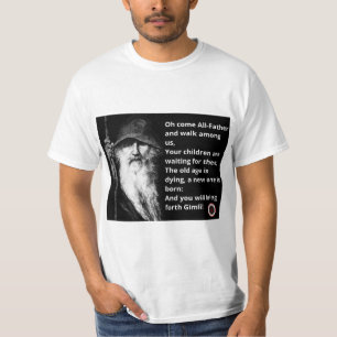 T-tröja med Odin avbildar & text, mer skallig Tee Shirt