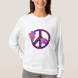 T-tröja och gåvor för blommafredsymbol t shirt