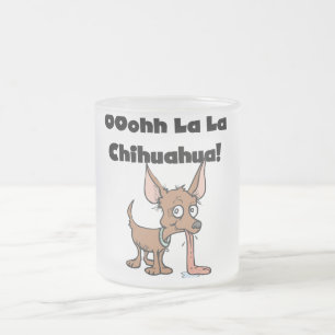 T-tröja och gåvor för Chihuahua för Oohhh LaLa Frostad Glasmugg