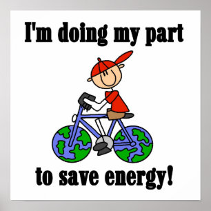T-tröja och gåvor för cykelsparaenergi poster