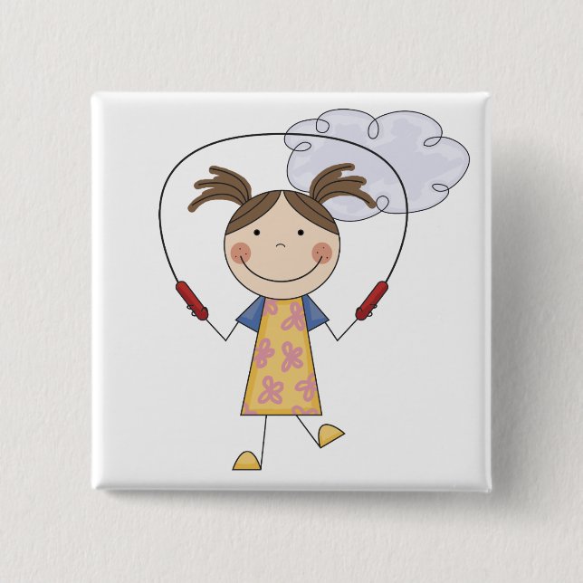 T-tröja och gåvor för flickabanhoppningrep knapp (Framsida)