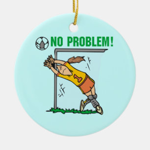 T-tröja och gåvor för flickafotbollGoalie Julgransprydnad Keramik