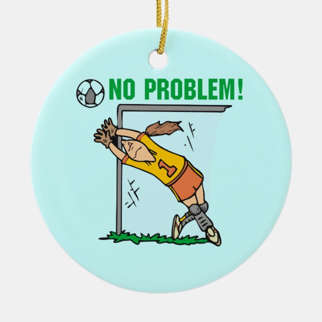 T-tröja och gåvor för flickafotbollGoalie Julgransprydnad Keramik (Framsidan)