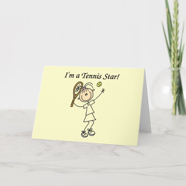 T-tröja och gåvor för flickatennisstjärna kort (Framsida)