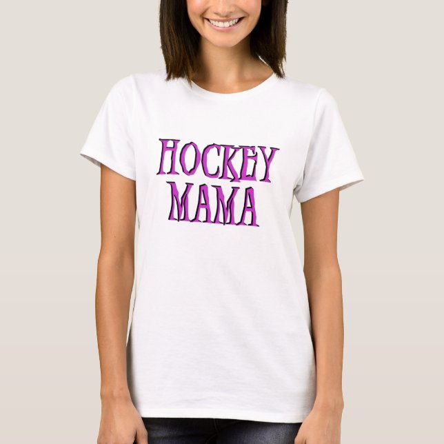 T-tröja och gåvor för hockeymammashock rosa t-shirt (Framsida)
