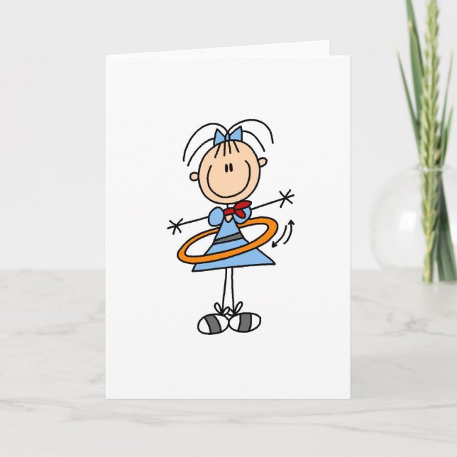 T-tröja och gåvor för Hula ringstick figur Kort (Framsida)