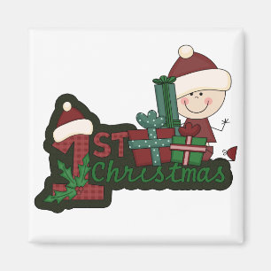 T-tröja och gåvor för jul för älvababy först magnet