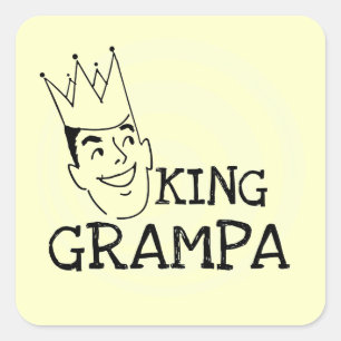 T-tröja och gåvor för kung Grampa Fyrkantigt Klistermärke