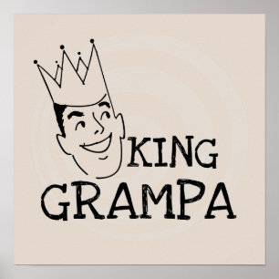 T-tröja och gåvor för kung Grampa Poster