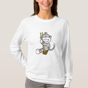 T-tröja och gåvor för sock monkey svängande tee