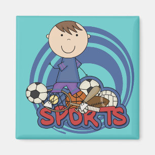 T-tröja och gåvor för sportpojkefotboll magnet