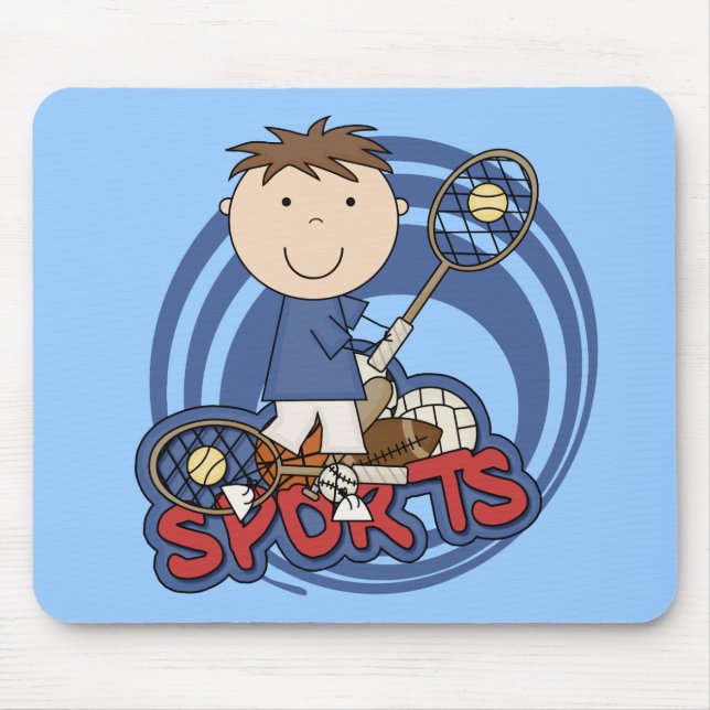 T-tröja och gåvor för sportpojketennis musmatta (Framsidan)