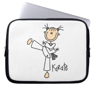 T-tröja och gåvor för stick figurflickaKarate Laptop Sleeve