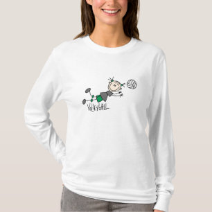 T-tröja och gåvor för stick figurflickavolleybo t shirt