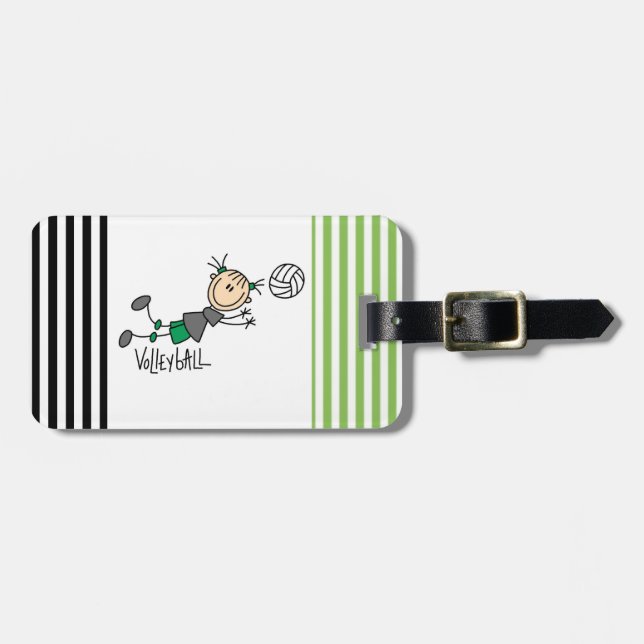 T-tröja och gåvor för stick figurflickavolleyboll bagagebricka (Horisontell Framsida)
