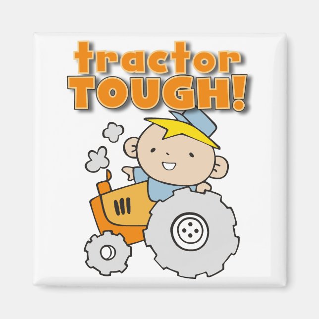 T-tröja och gåvor för traktor tuffa magnet (Framsidan)