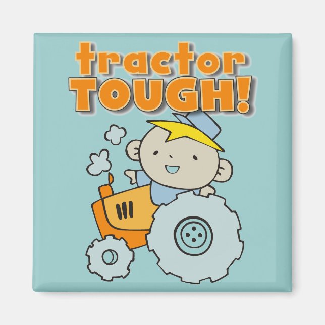 T-tröja och gåvor för traktor tuffa magnet (Framsidan)