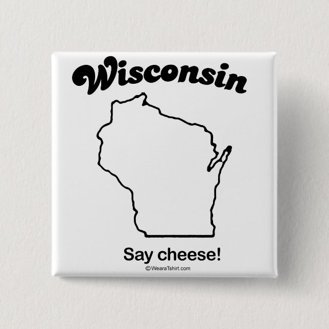 T-tröja och Gea WISCONSIN "WISCONSIN för STATLIG Knapp (Framsida)