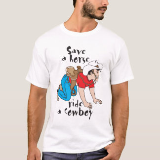 T-tröja "rädda en hästritt en cowboy ", t-shirt