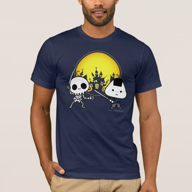 T-tröja - RiceBall Samurai VS skelett Tee Shirt (Framsida)