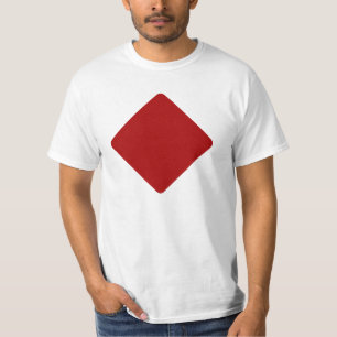 T-tröja röd diamant som leker kortsymbol tee