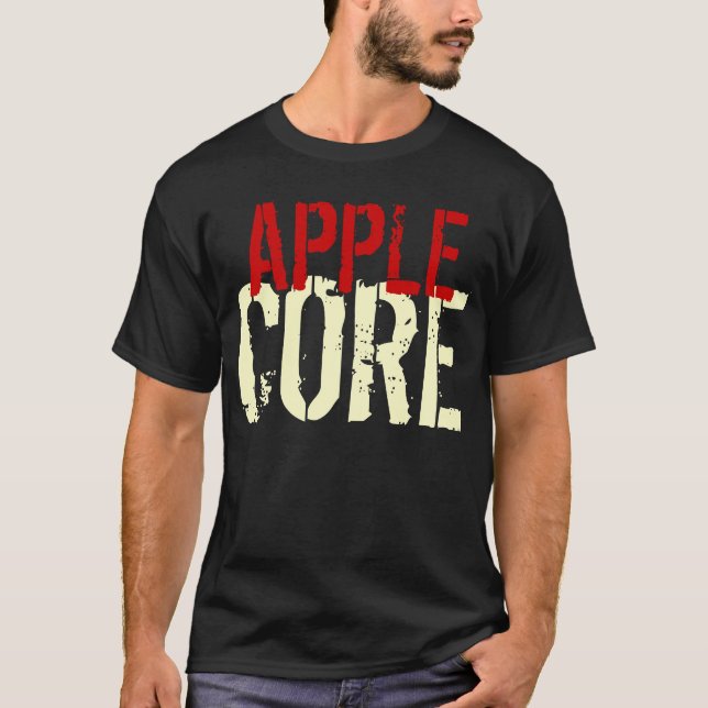T-tröja roliga Apple kärnar ur anpassadeplagget T-shirt (Framsida)