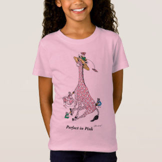 T-tröja rosa giraff, "perfekt i rosor ", t-shirt
