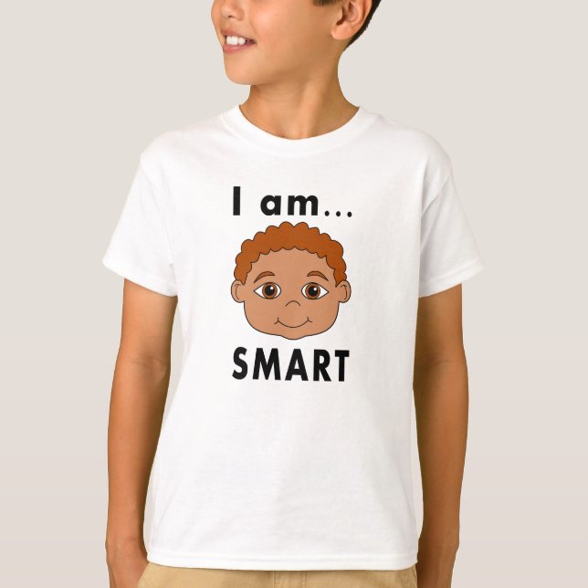 T-tröja som ler pojken mig SMART förmiddag Tee Shirt (Framsida)