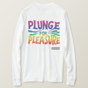 **T-tröjans utformning innehåller frasen "Plunge T Shirt