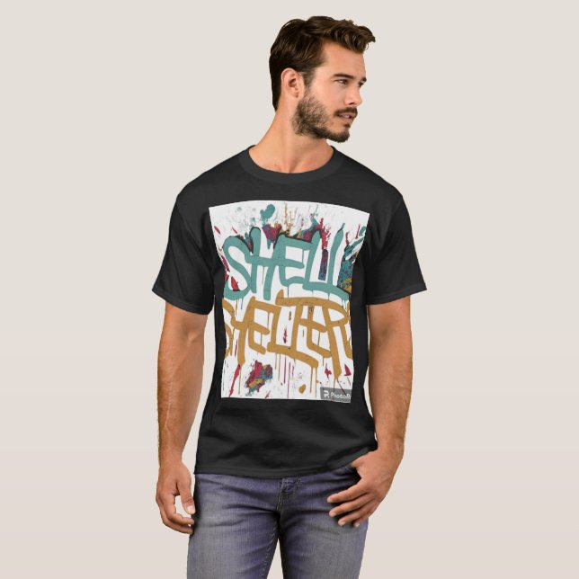 **T-tröjans utformning innehåller frasen "Snäcka S T Shirt (Hel framsida)