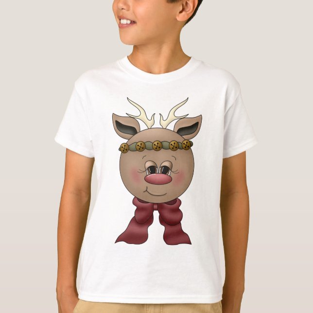 T-tröjor för Cute Reindeer Tee (Framsida)