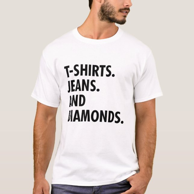 T-tröjor jeans och diamanter t shirt (Framsida)