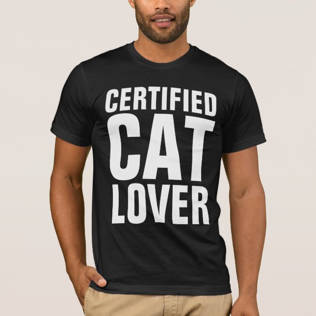 T-tröjor med auktoriserad CAT-LOVER T Shirt (Framsida)