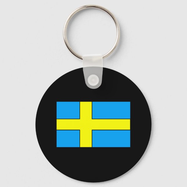 T-tröjor och Flagga av sverige Nyckelring (Framsida)