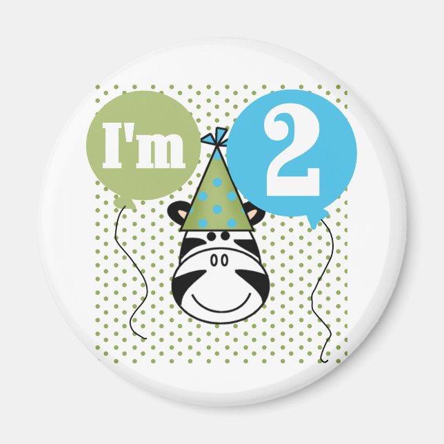 T-tröjor och gåvor från Zebra 2:a födelsedagen Magnet (Framsidan)