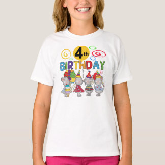 T-tröjor och presenter av möss 4e födelsedagen t shirt
