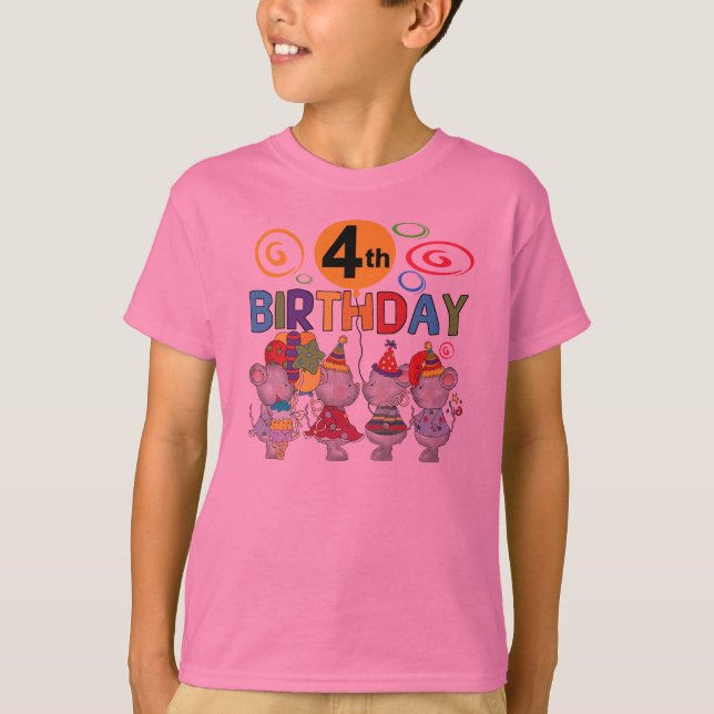 T-tröjor och presenter av möss 4e födelsedagen tee shirt (Framsida)