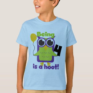 T-tröjor och presenter från Hoot Uggla 4e födelsed T-shirt